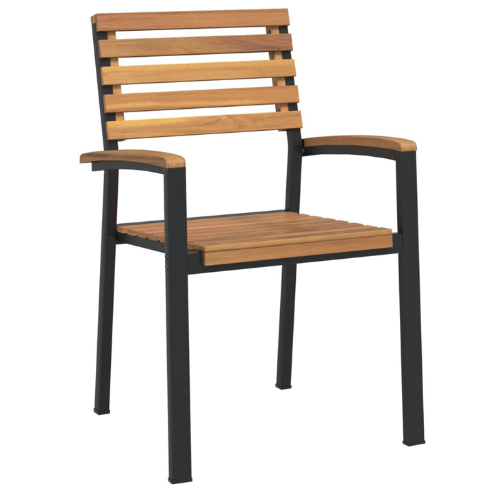 havestole 4 stk. stabelbare massivt akacietræ og metal