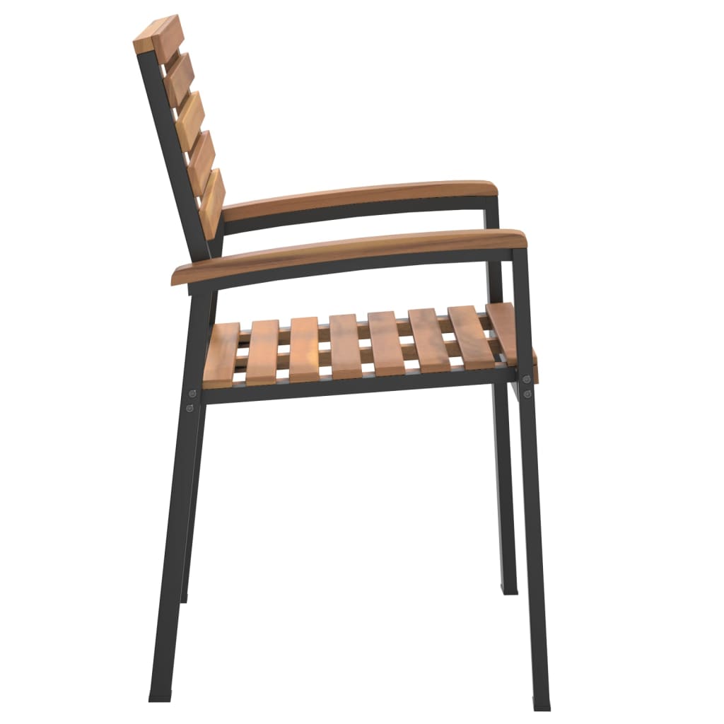 havestole 4 stk. stabelbare massivt akacietræ og metal