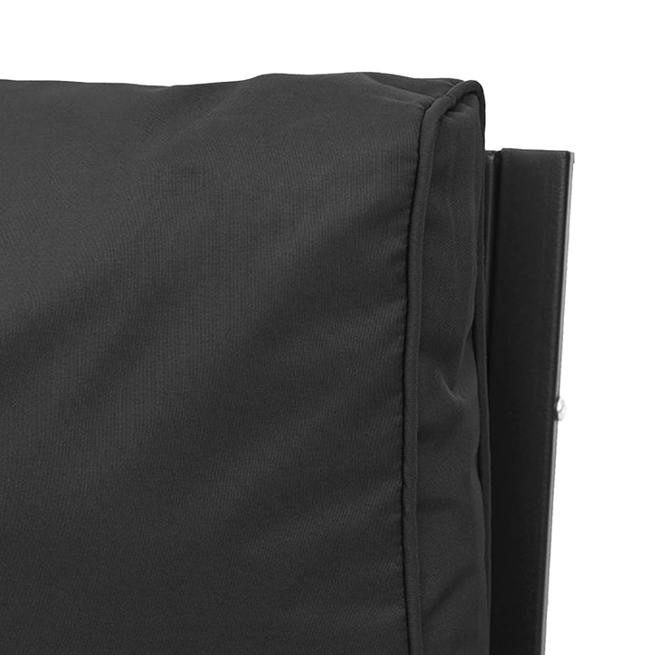 havestol med grå hynder 76x76x79 cm stål