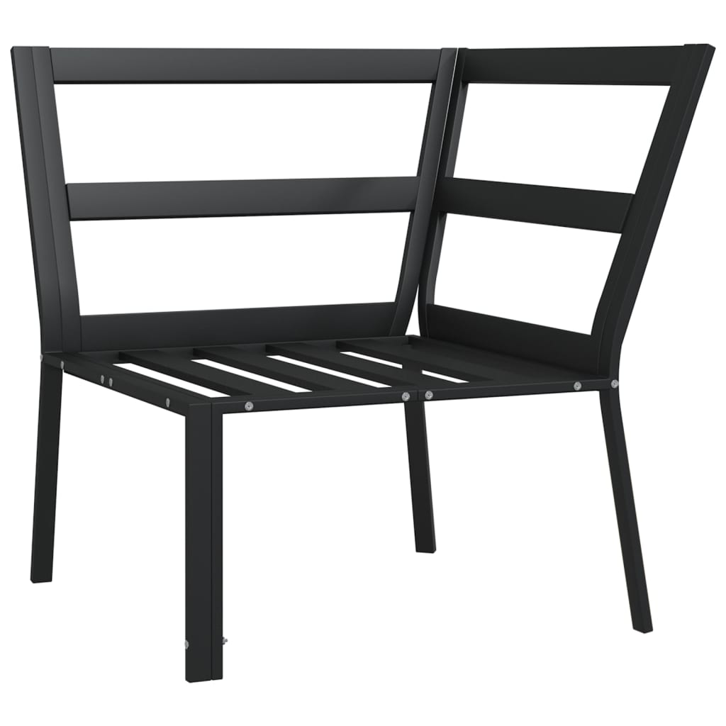havestol med grå hynder 76x76x79 cm stål