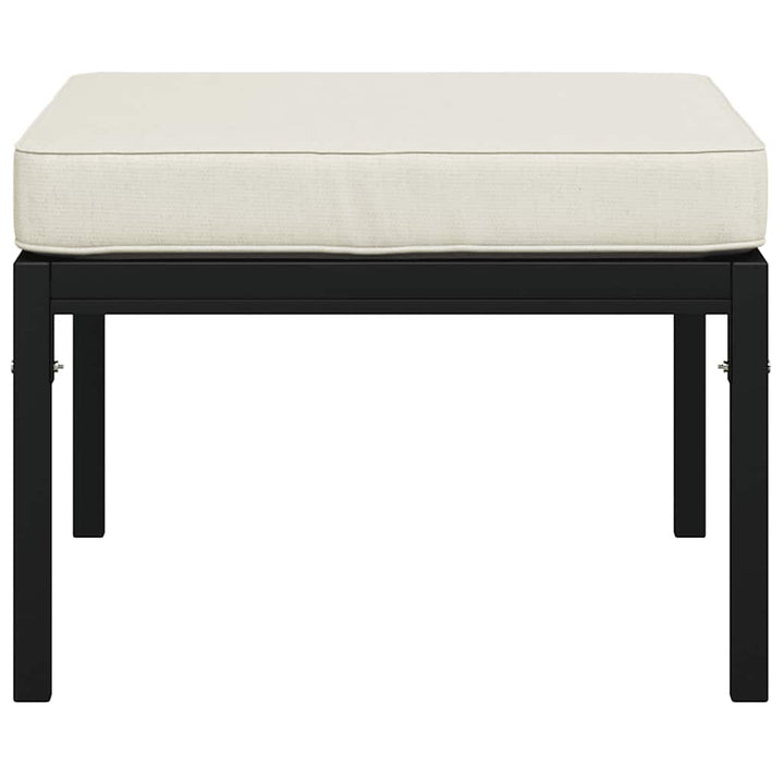 haveskamler 2 stk. med sandfarvede hynder 60x60x35 cm stål
