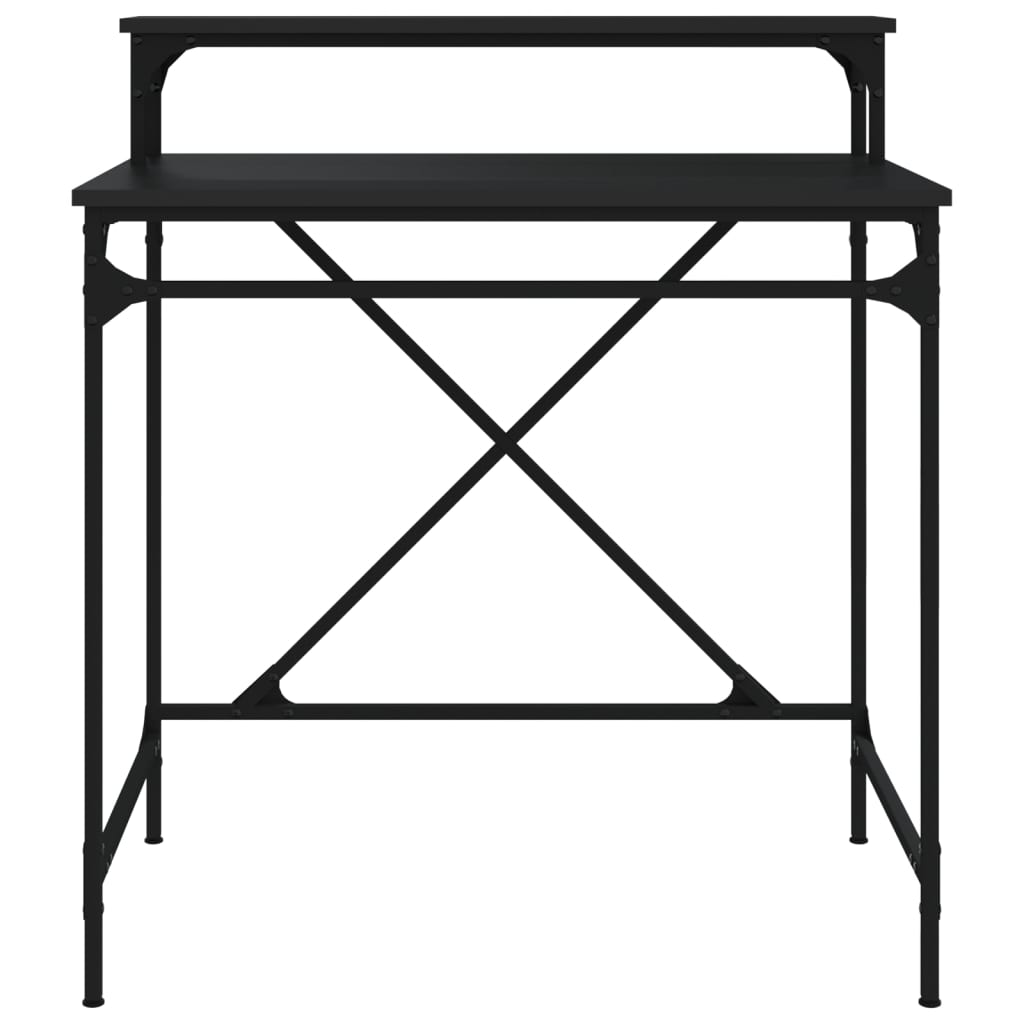 skrivebord 80x50x90 cm konstrueret træ og jern sort