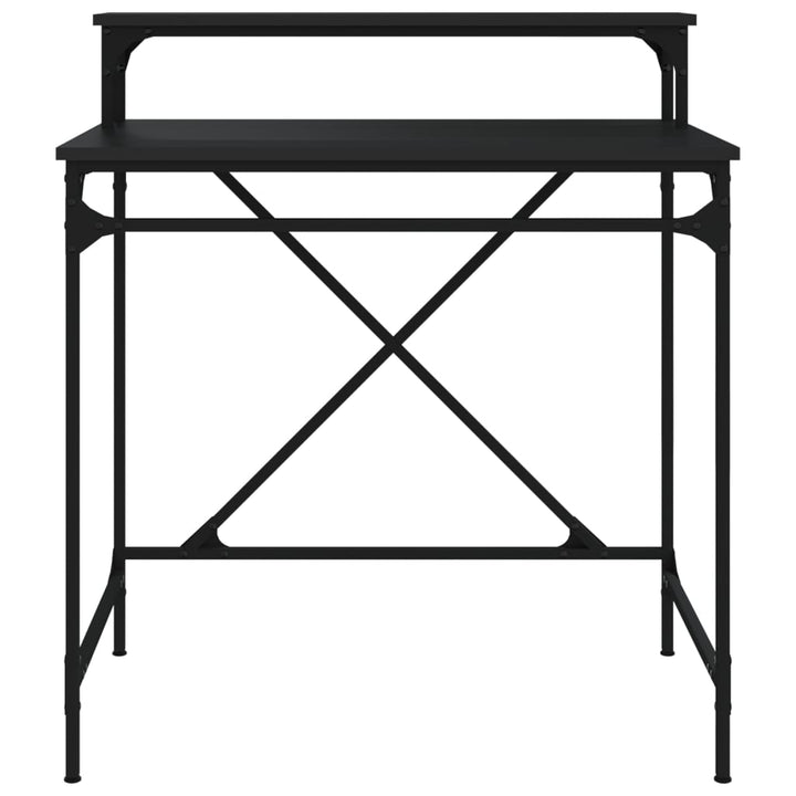skrivebord 80x50x90 cm konstrueret træ og jern sort