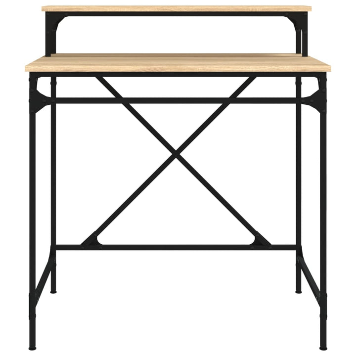 skrivebord 80x50x90 cm konstrueret træ og jern sonoma-eg
