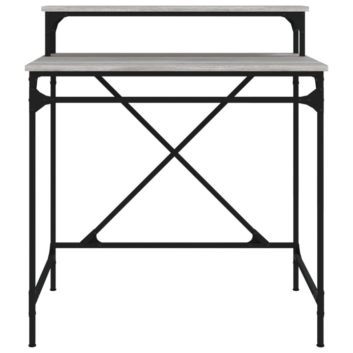 skrivebord 80x50x90 cm konstrueret træ og jern grå sonoma-eg