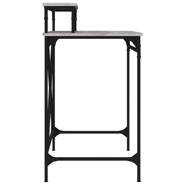 skrivebord 80x50x90 cm konstrueret træ og jern grå sonoma-eg