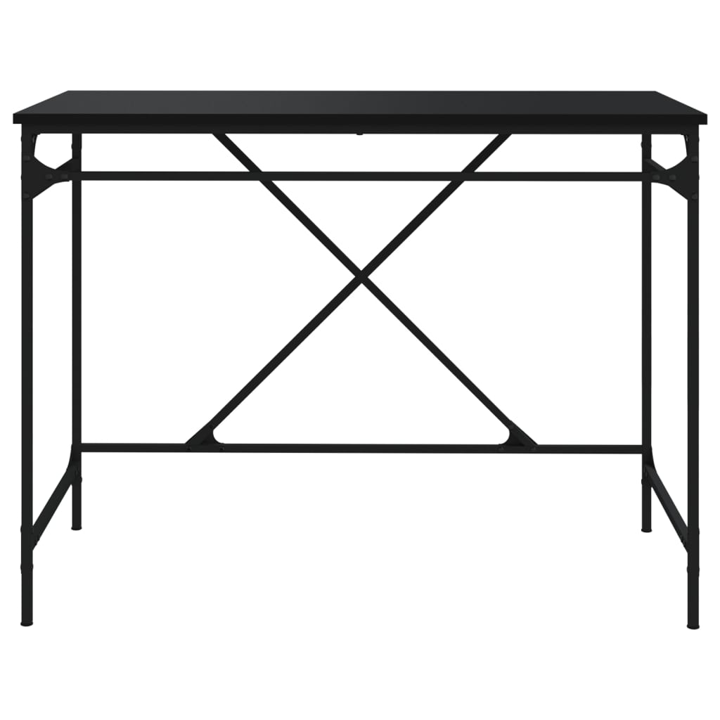 skrivebord 100x50x75 cm konstrueret træ og jern sort