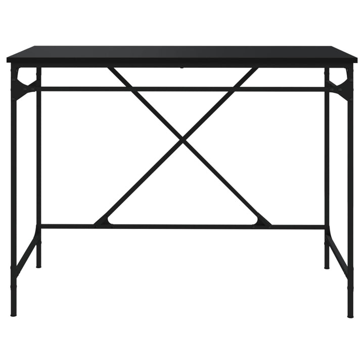 skrivebord 100x50x75 cm konstrueret træ og jern sort