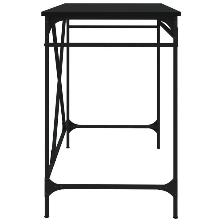 skrivebord 100x50x75 cm konstrueret træ og jern sort