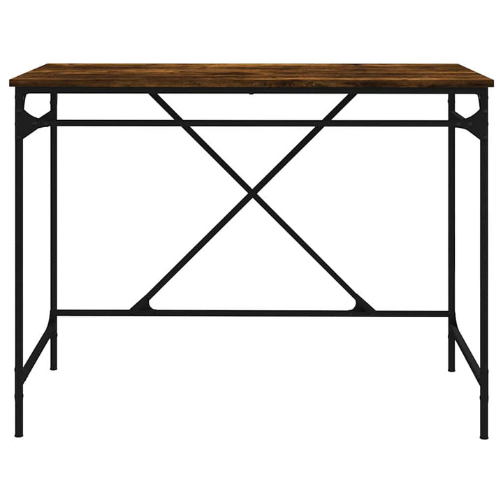 skrivebord 100x50x75 cm konstrueret træ og jern røget eg