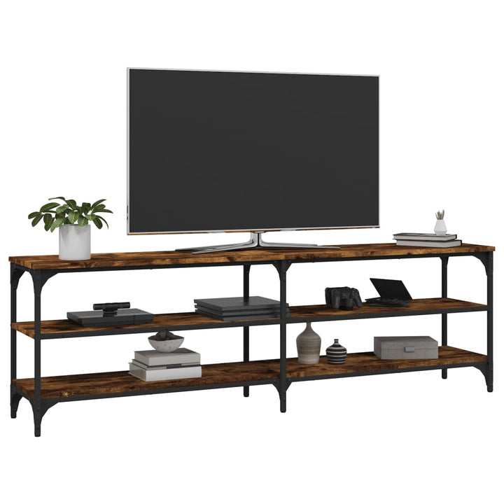 tv-bord 160x30x50 cm konstrueret træ røget egetræsfarve