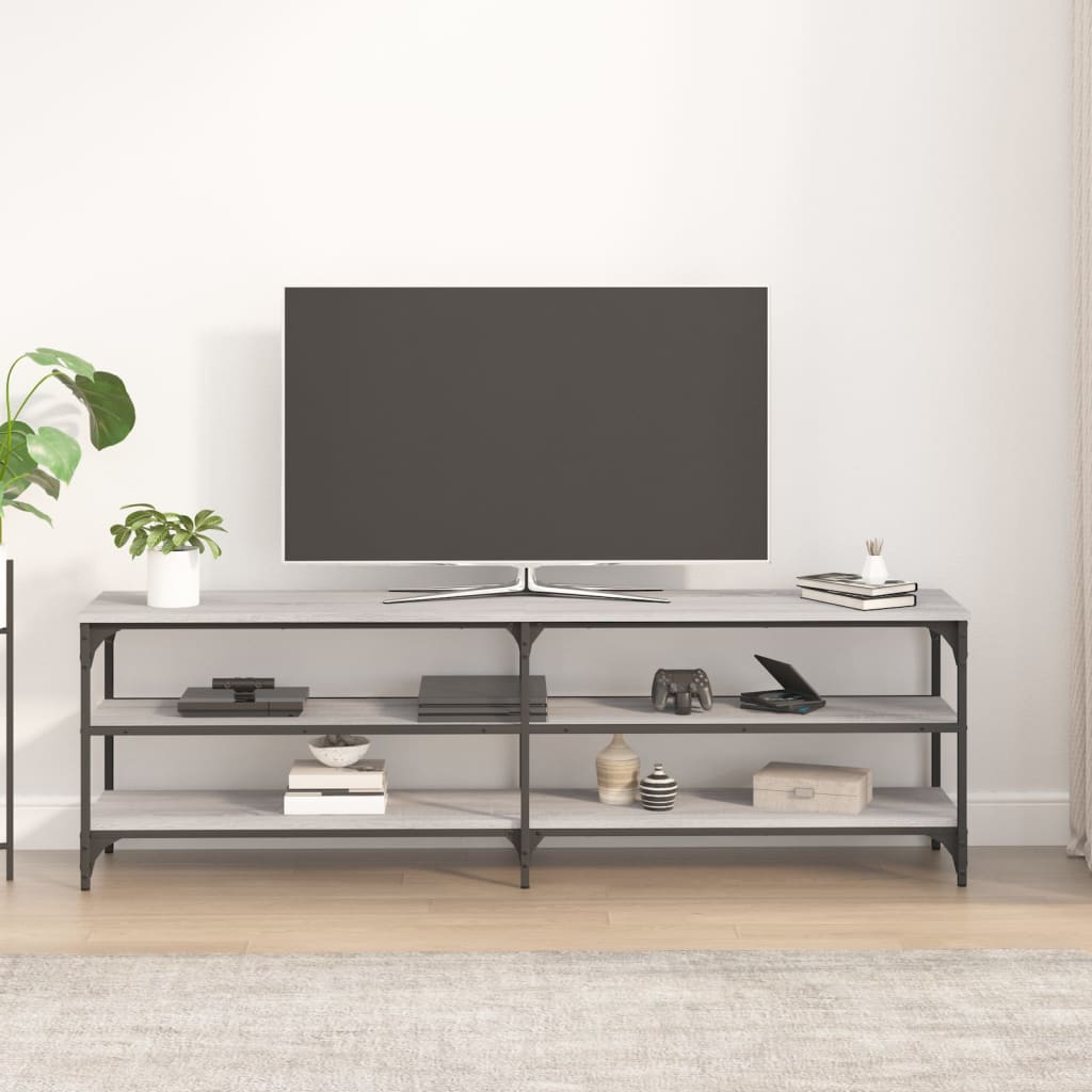 tv-bord 160x30x50 cm konstrueret træ grå sonoma-eg