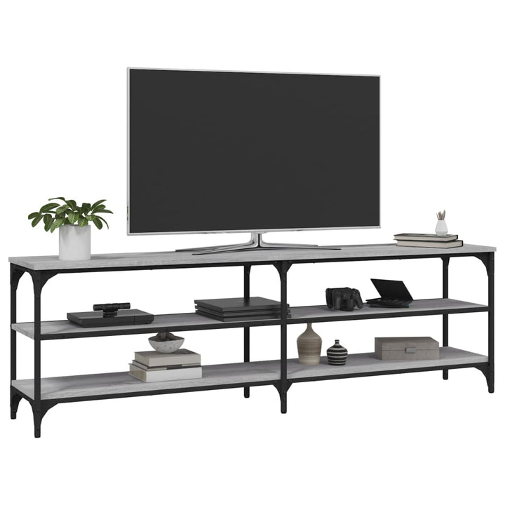 tv-bord 160x30x50 cm konstrueret træ grå sonoma-eg