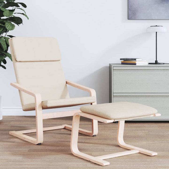 fodskammel 51x41x40 cm stof cremefarvet