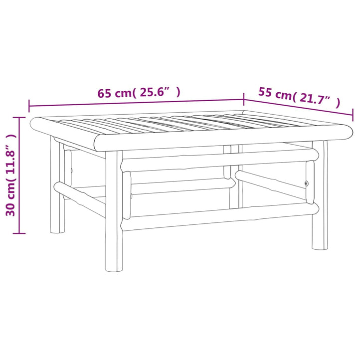 loungesæt til haven 9 dele med grønne hynder bambus