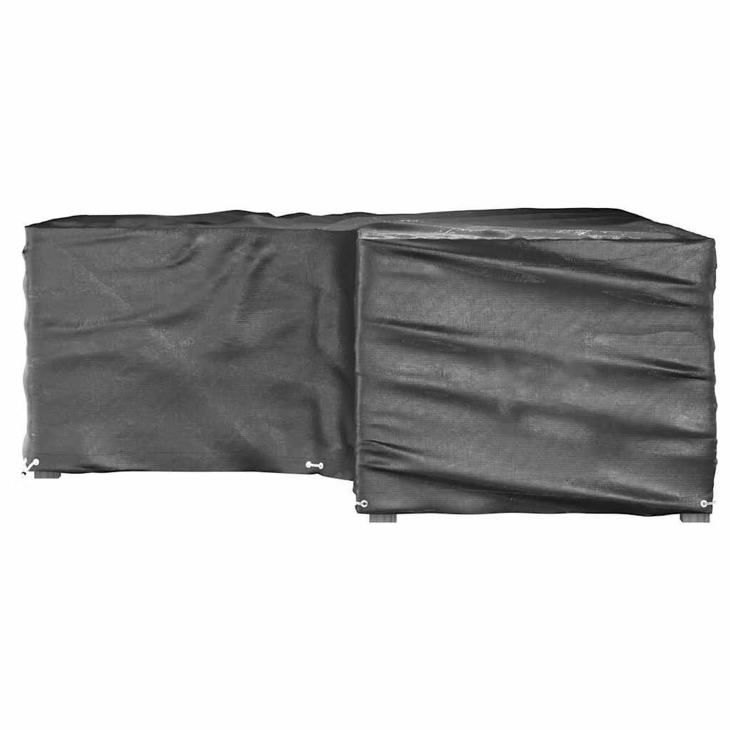 L-formede havemøbelovertræk 2 stk. 215x215x70 cm 16 øjer
