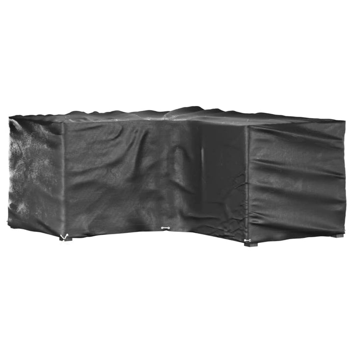 L-formede havemøbelovertræk 2 stk. 215x215x90 cm 16 øjer
