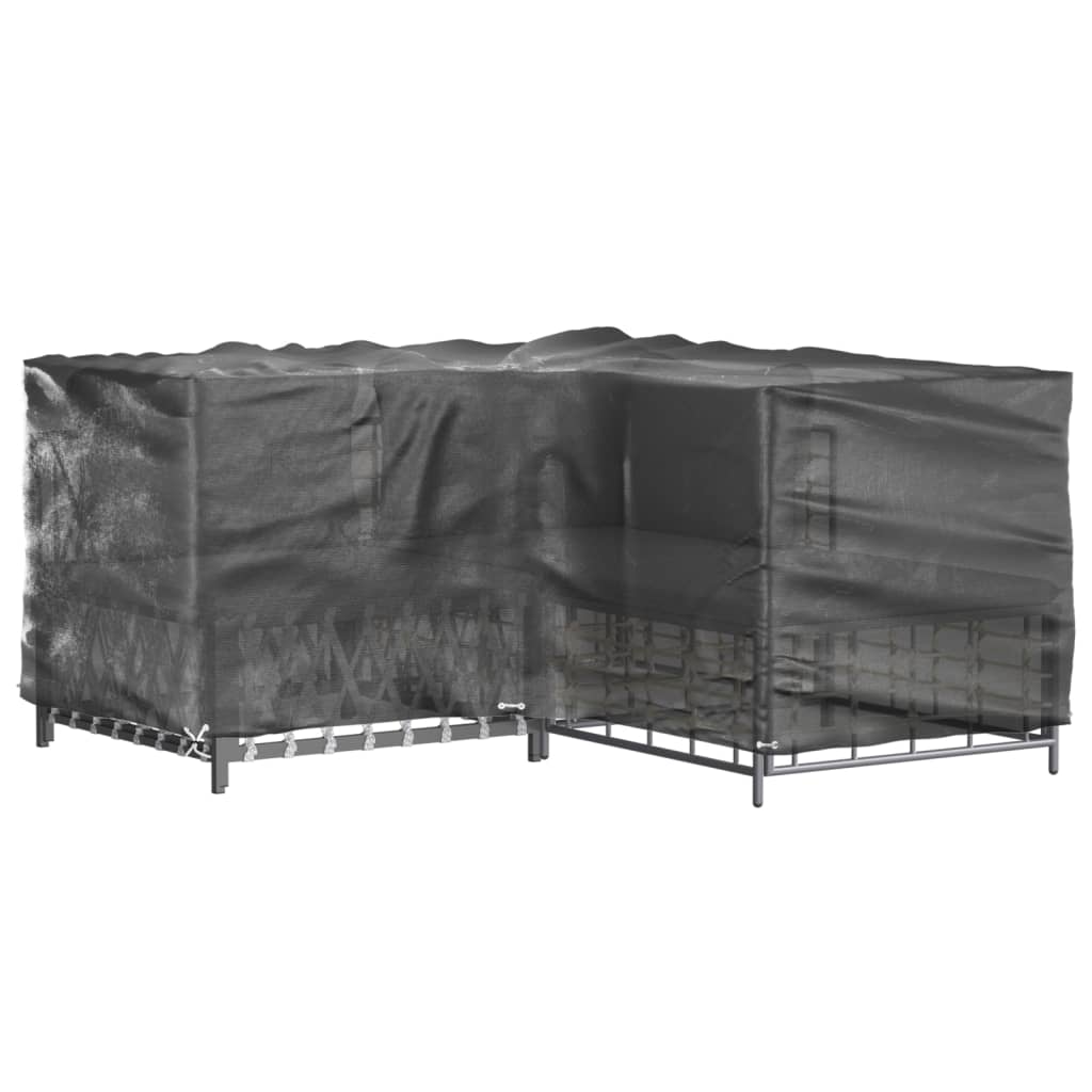 L-formede havemøbelovertræk 2 stk. 215x215x90 cm 16 øjer