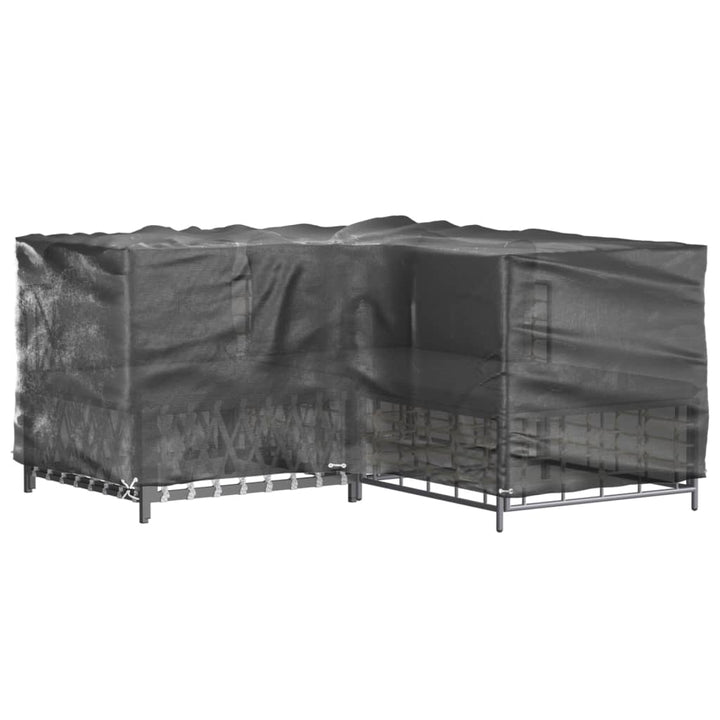L-formede havemøbelovertræk 2 stk. 215x215x90 cm 16 øjer