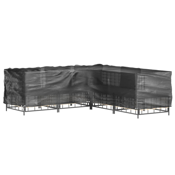 L-formede havemøbelovertræk 2 stk. 250x250x70 cm 16 øjer