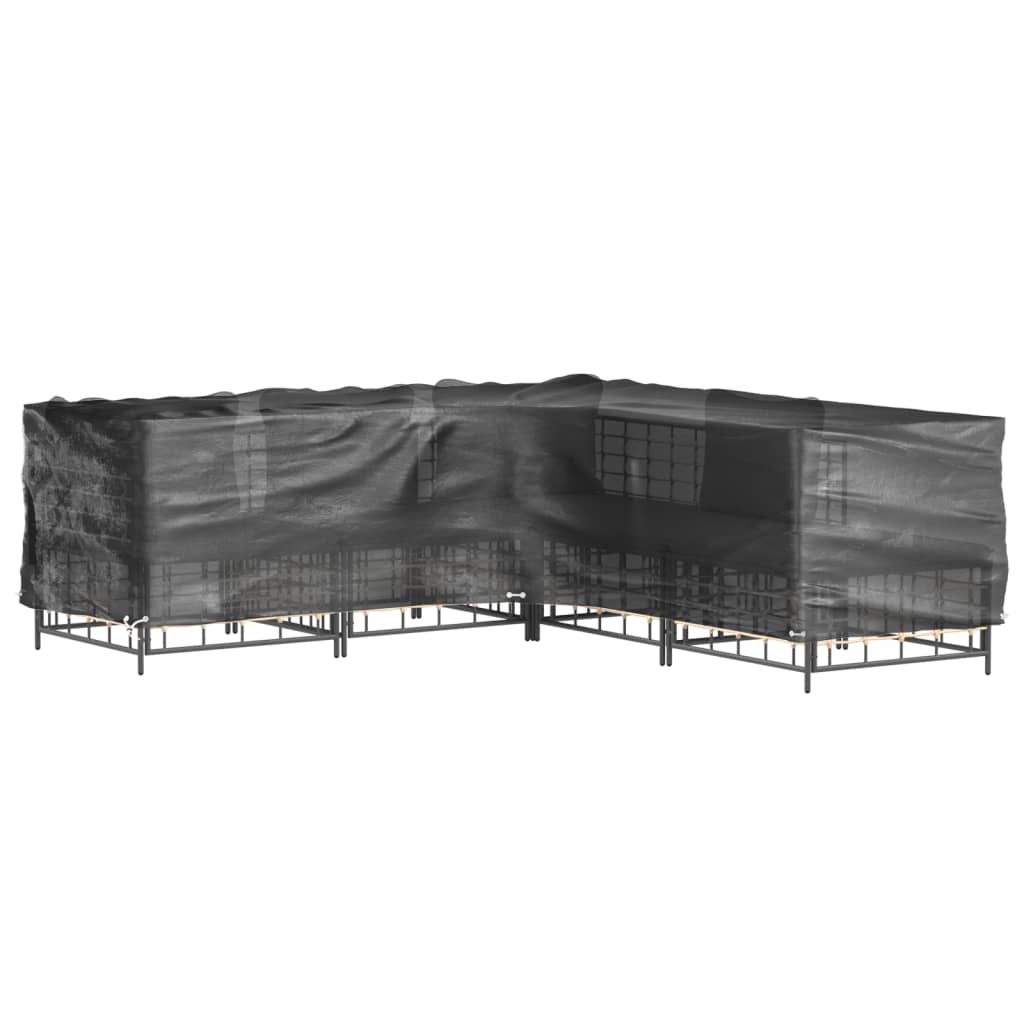 L-formede havemøbelovertræk 2 stk. 250x250x70 cm 16 øjer