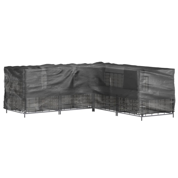 L-formede havemøbelovertræk 2 stk. 285x285x90 cm 16 øjer