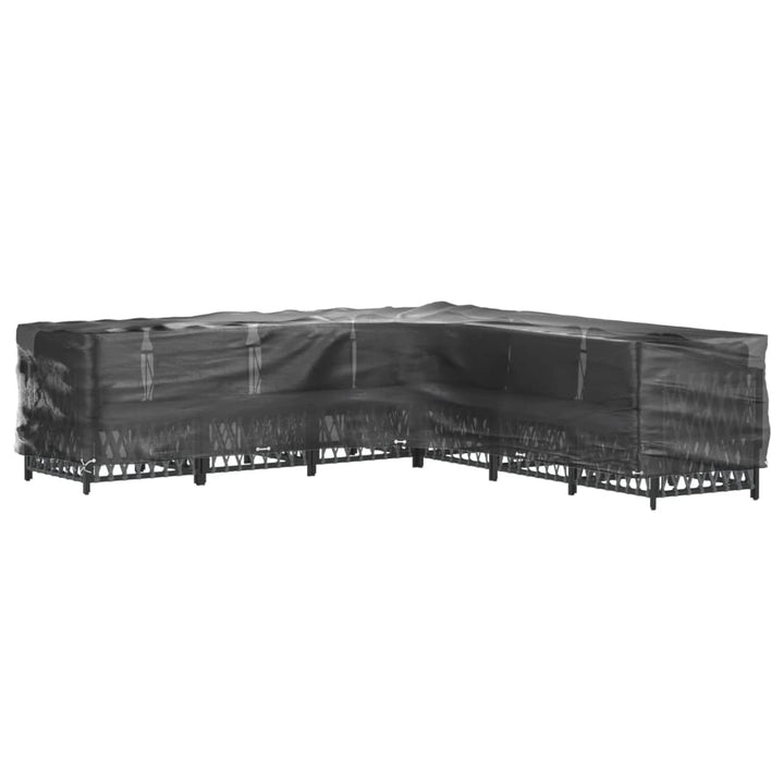 L-formede havemøbelovertræk 2 stk. 300x300x70 cm 20 øjer