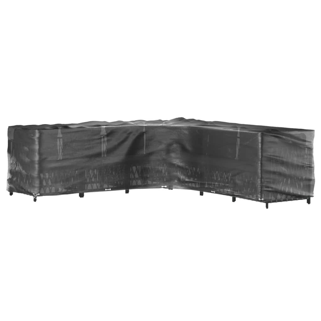 L-formede havemøbelovertræk 2 stk. 300x300x90 cm 20 øjer