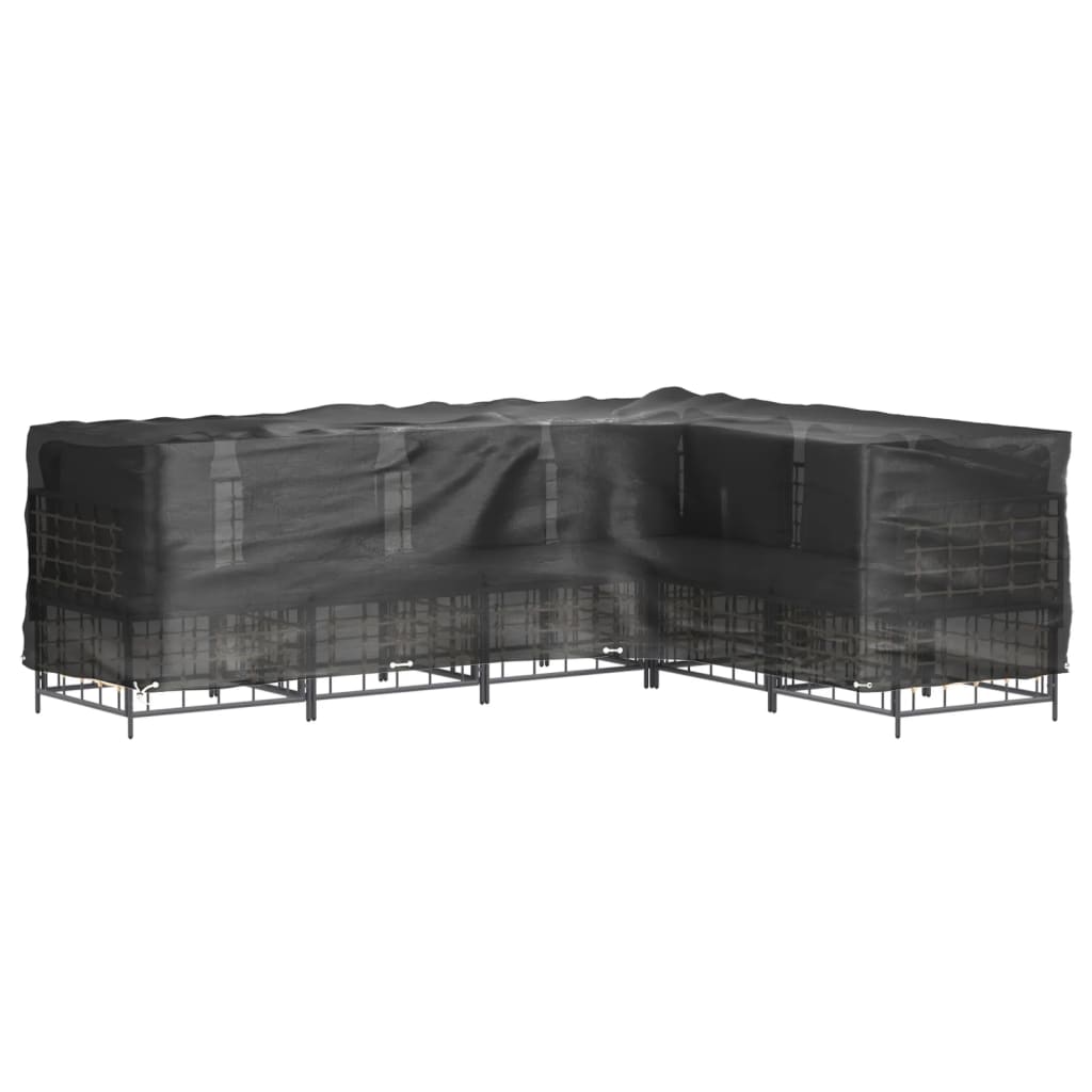 L-formede havemøbelovertræk 2 stk. 285x220x80 cm 18 øjer