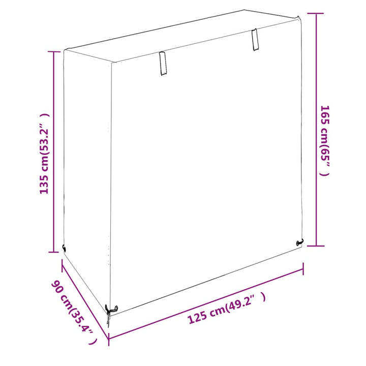 overtræk til gyngebænke 2 stk. 125x90x135/165 cm polyethylen
