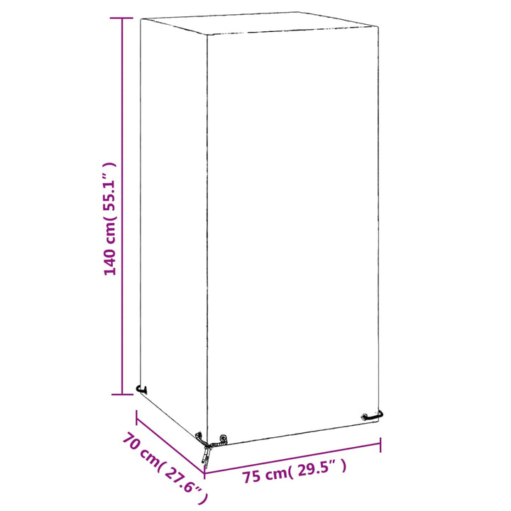 overtræk til havestol 2 stk. 75x70x140 cm 8 øjer polyethylen