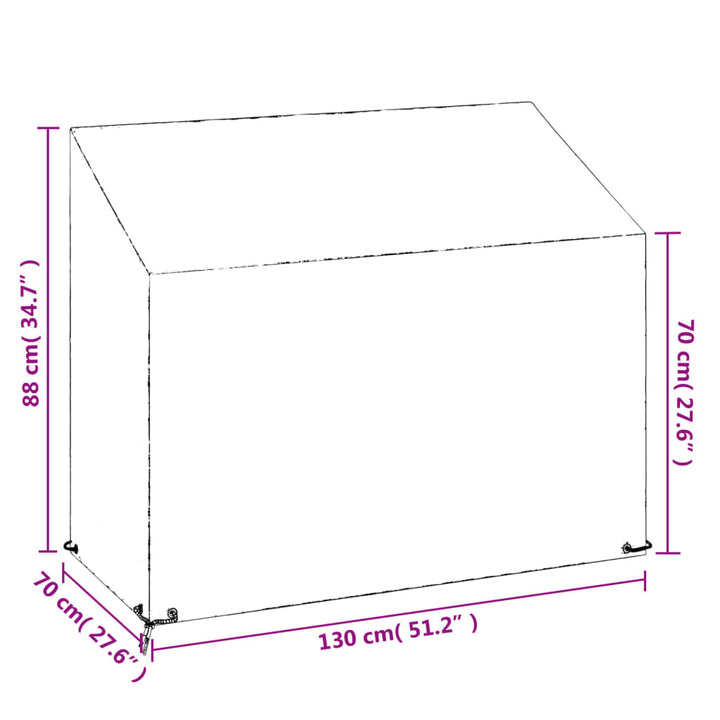 overtræk til havebænk 2 stk. 130x70x70/88 cm 8 øjer polyethylen