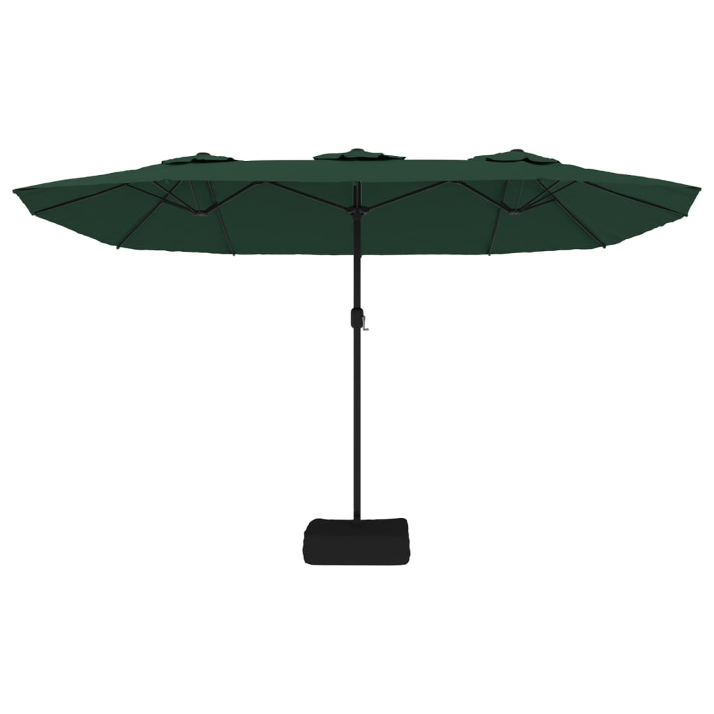 parasol m. dobbelt parasoldug 449x265 cm grøn