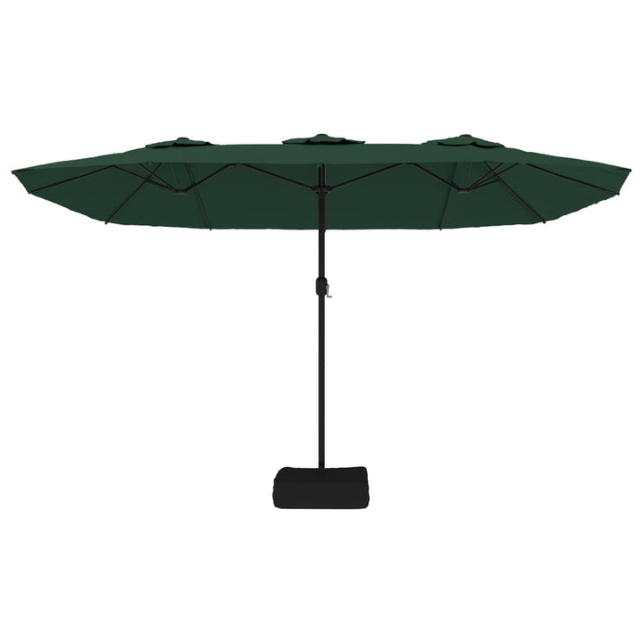 parasol m. dobbelt parasoldug 449x265 cm grøn