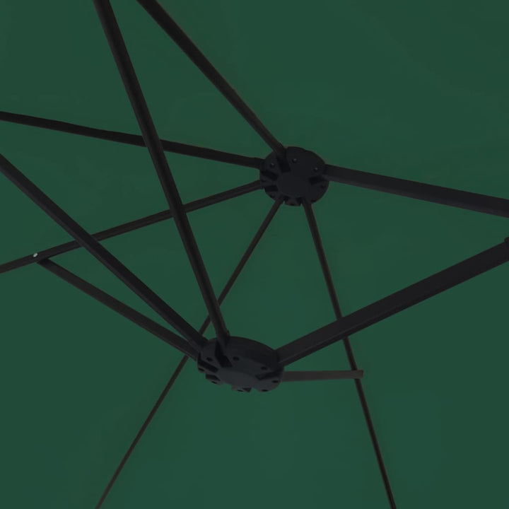 parasol m. dobbelt parasoldug 449x265 cm grøn