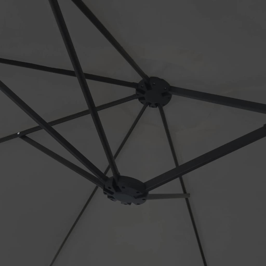 parasol m. dobbelt parasoldug 449x265 cm antracitgrå