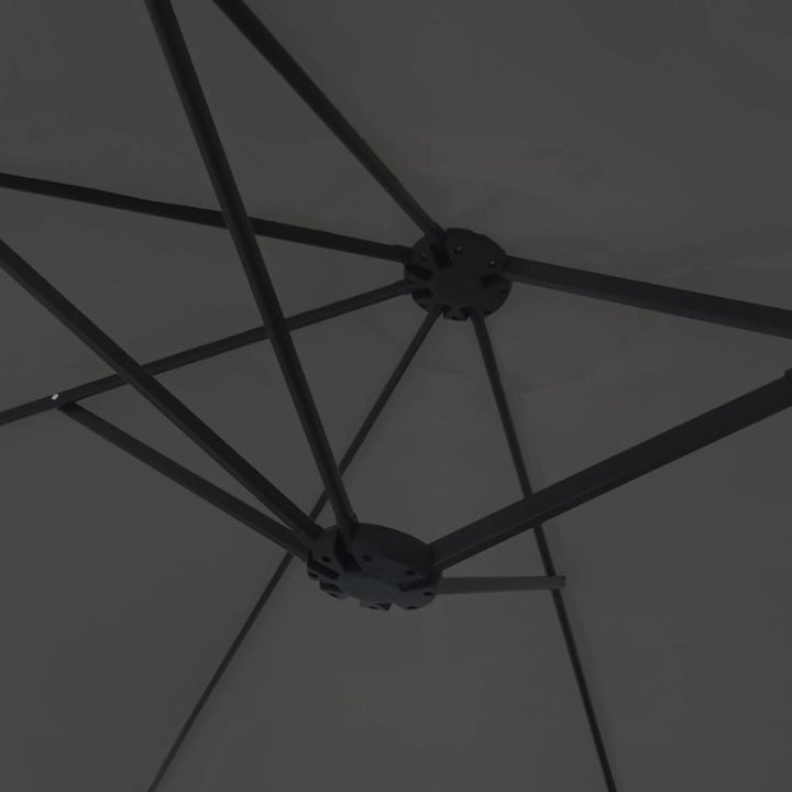 parasol m. dobbelt parasoldug 449x265 cm antracitgrå