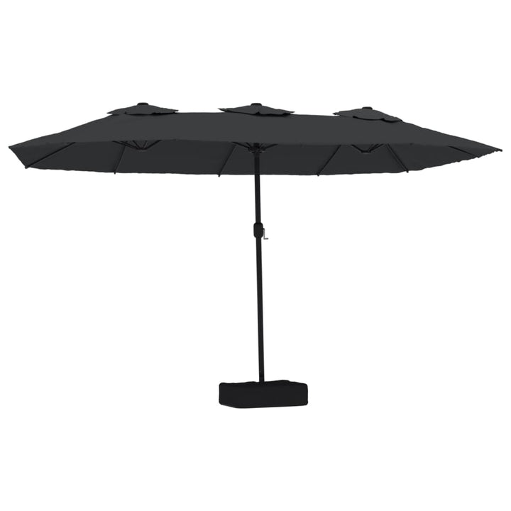 parasol m. dobbelt parasoldug 449x265 cm sort