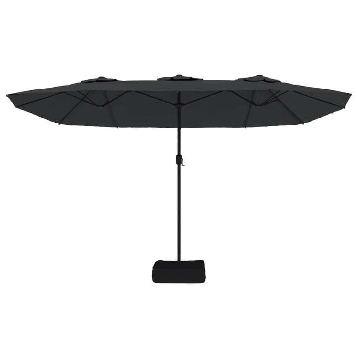 parasol m. dobbelt parasoldug 449x265 cm sort