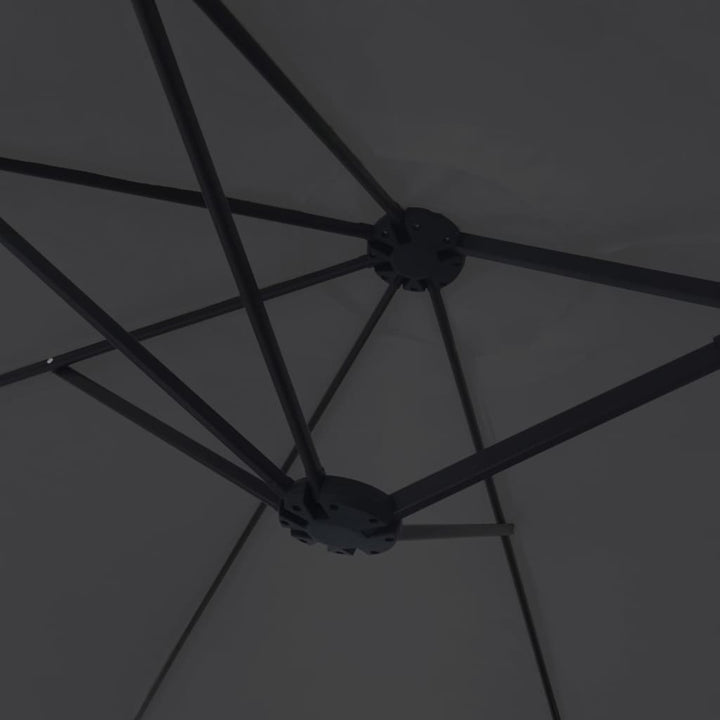 parasol m. dobbelt parasoldug 449x265 cm sort
