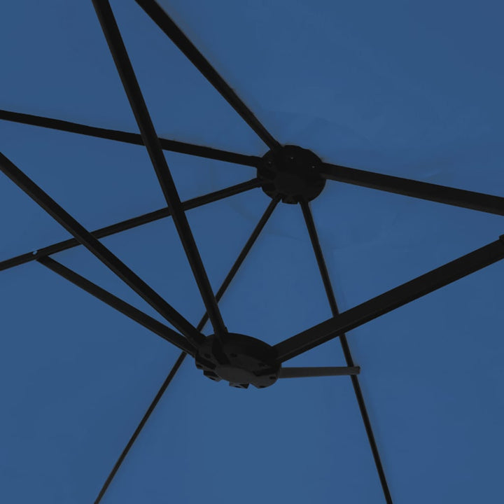 parasol m. dobbelt parasoldug 449x265 cm azurblå