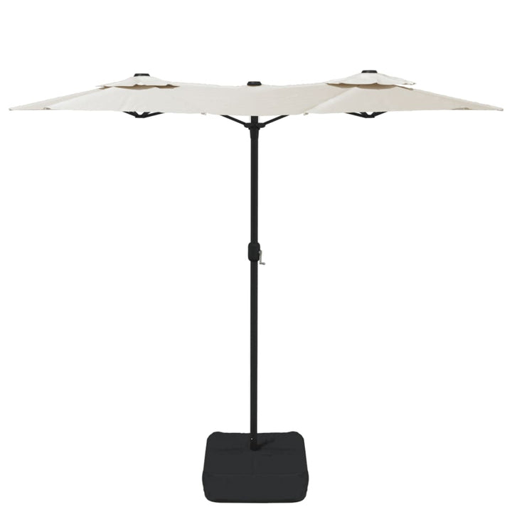 parasol m. dobbelt parasoldug 316x145 cm sandhvid