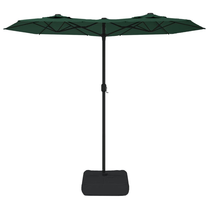 parasol m. dobbelt parasoldug 316x145 cm grøn