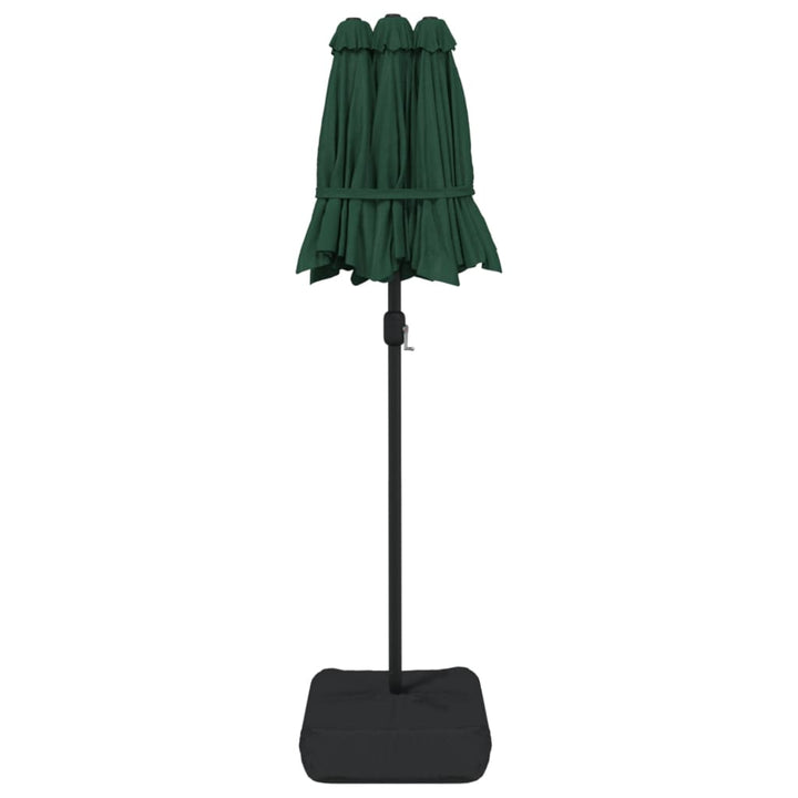 parasol m. dobbelt parasoldug 316x145 cm grøn