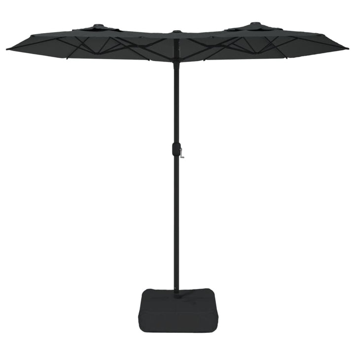 parasol m. dobbelt parasoldug 316x145 cm antracitgrå