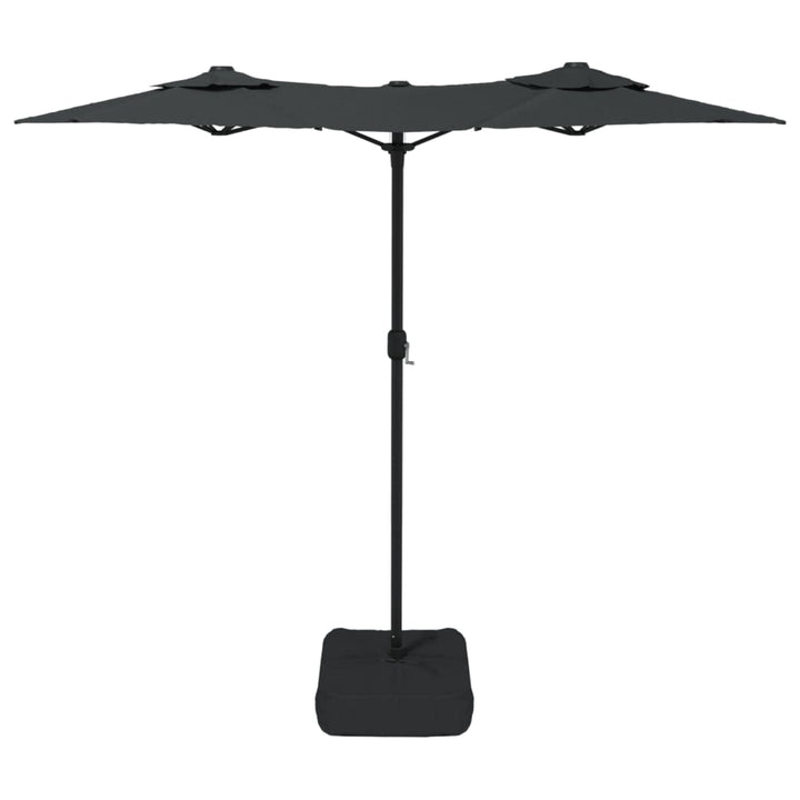 parasol m. dobbelt parasoldug 316x145 cm antracitgrå