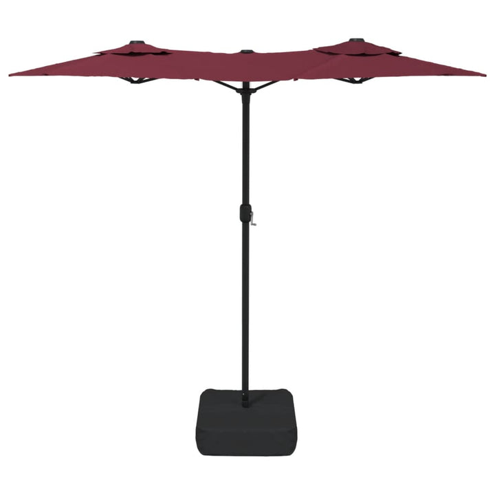 parasol m. dobbelt parasoldug 316x145 cm bordeauxrød