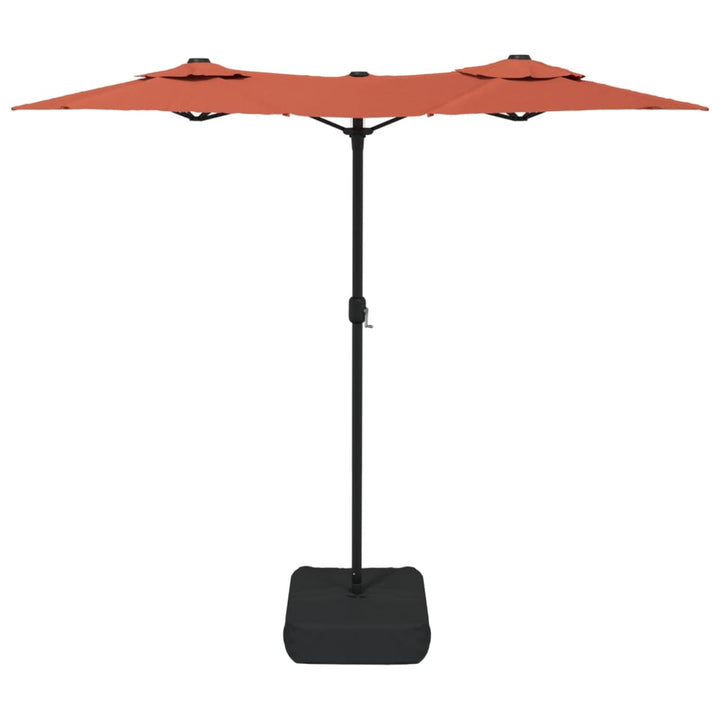 parasol m. dobbelt parasoldug 316x145 cm terrakotta