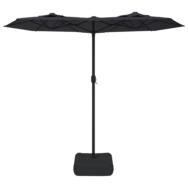 parasol m. dobbelt parasoldug 316x145 cm sort
