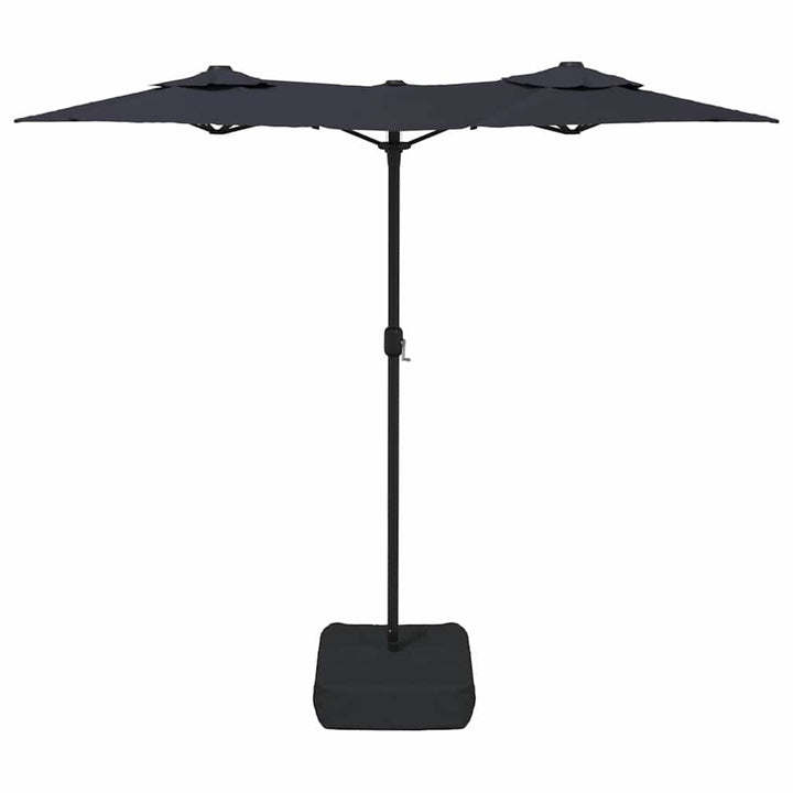 parasol m. dobbelt parasoldug 316x145 cm sort